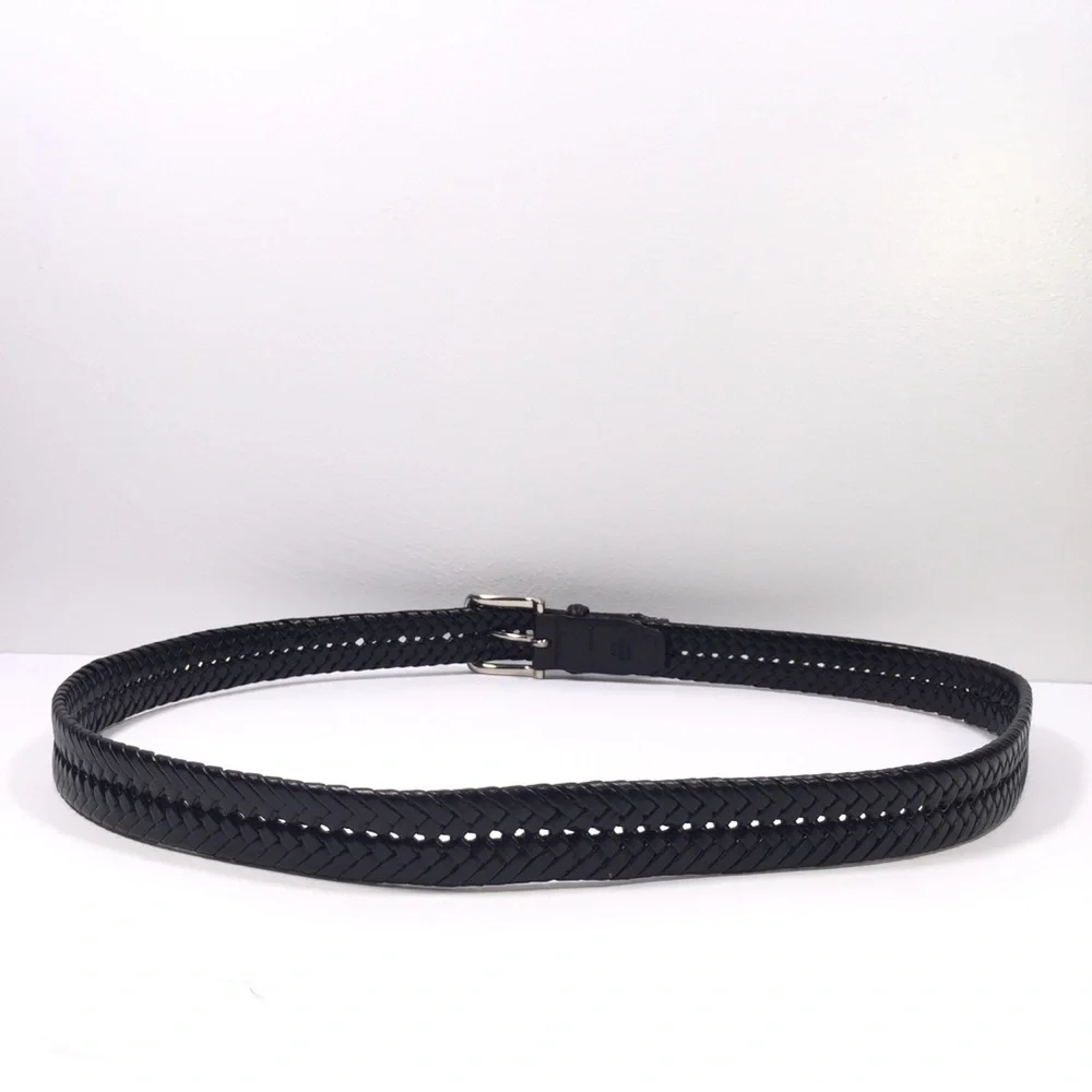 TOMMY Hilfiger Leather Woven Black Belt